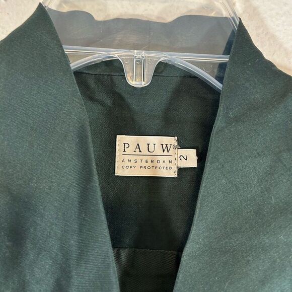 PAUW AMSTERDAM LADIES VEST 2 us medium green silk dupioni capsule minimalist - Picture 2 of 14